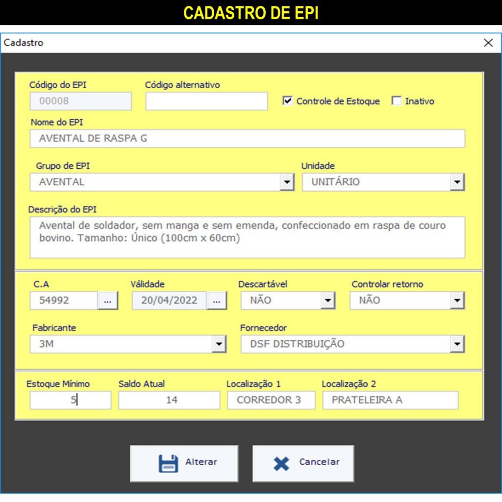 Planilha De Controle De EPI Termo De Entrega Smart Planilhas