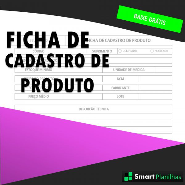 Ficha De Cadastro De Produto Em Excel Smart Planilhas