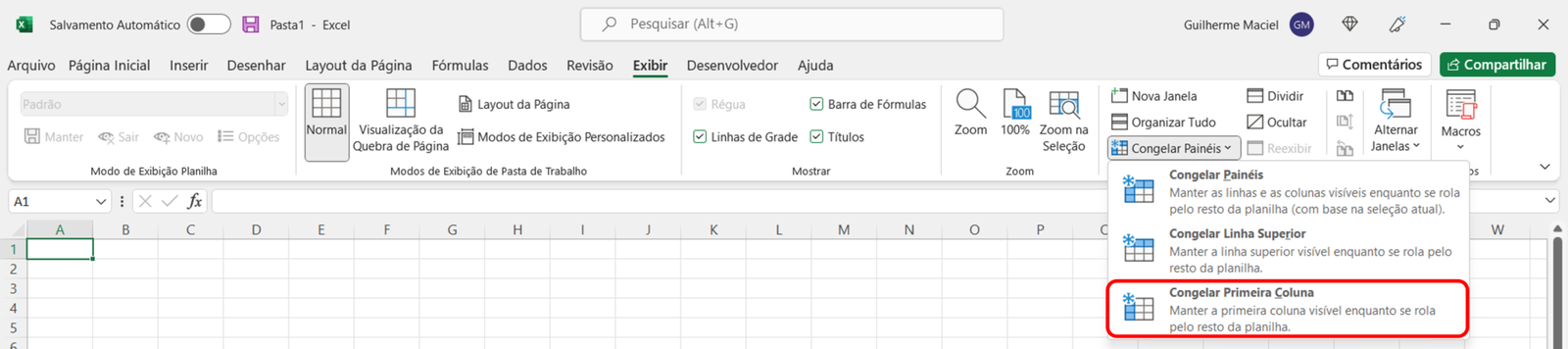 Como Fixar Coluna No Excel Smart Planilhas