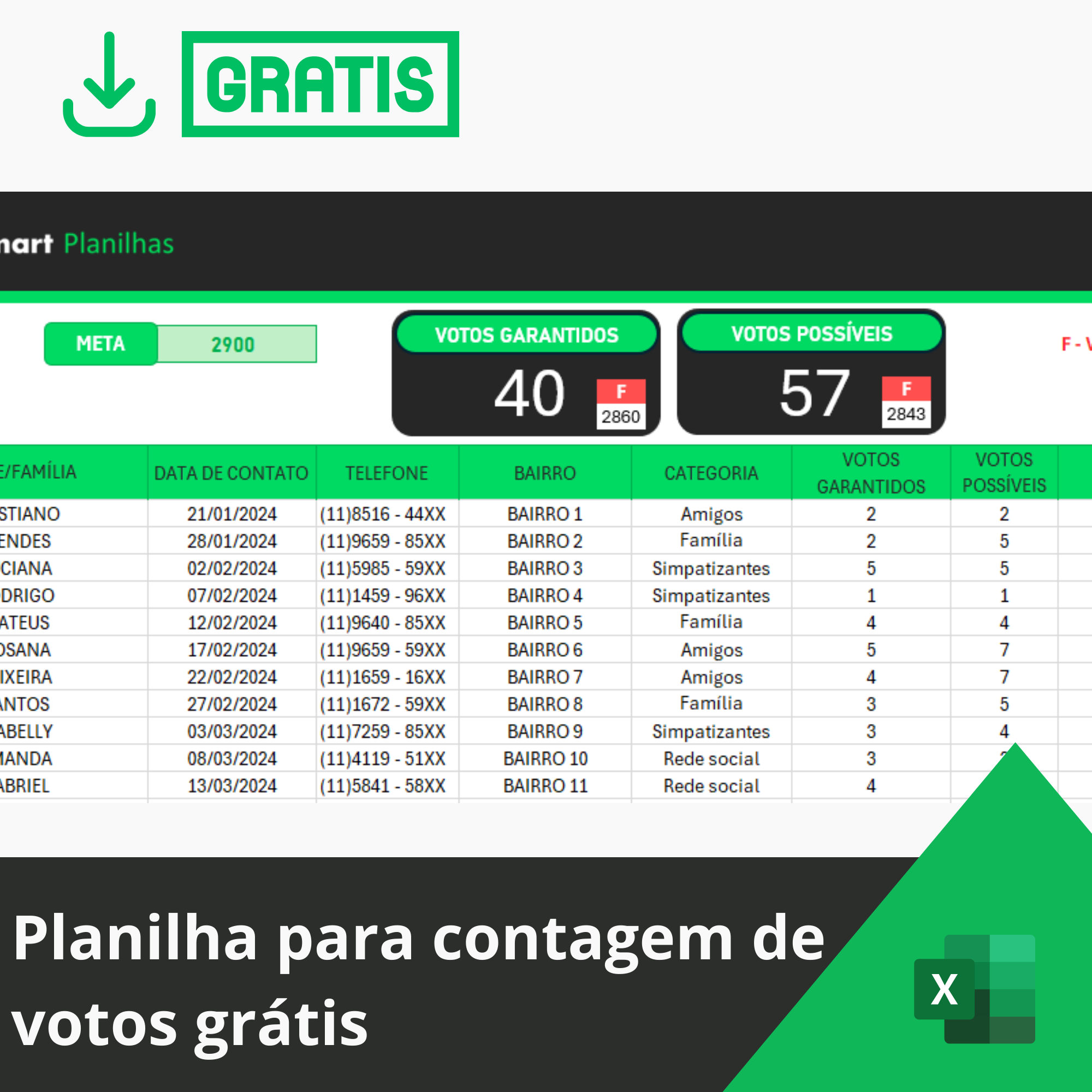 Planilha para contagem de votos grátis Smart Planilhas