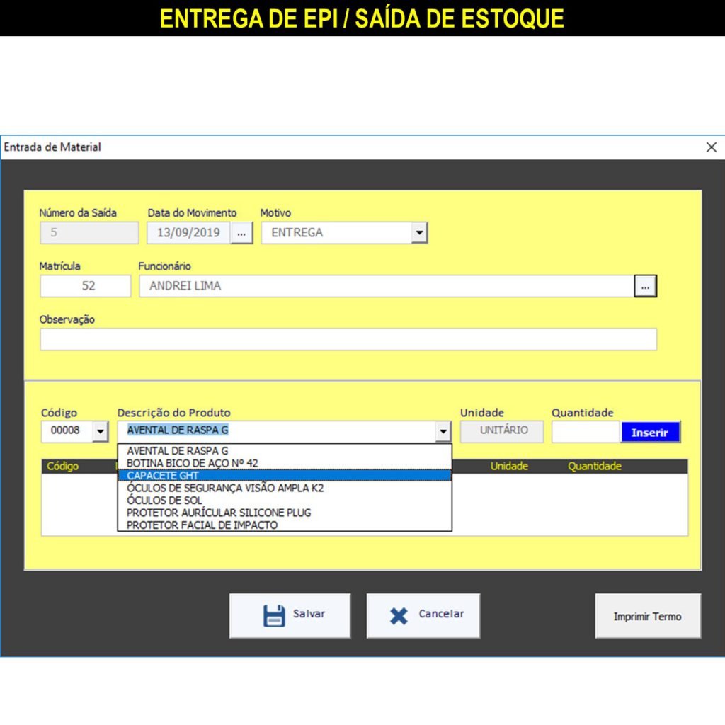 Planilha De Controle De Epi Com Termo De Entrega Smart Planilhas 8544