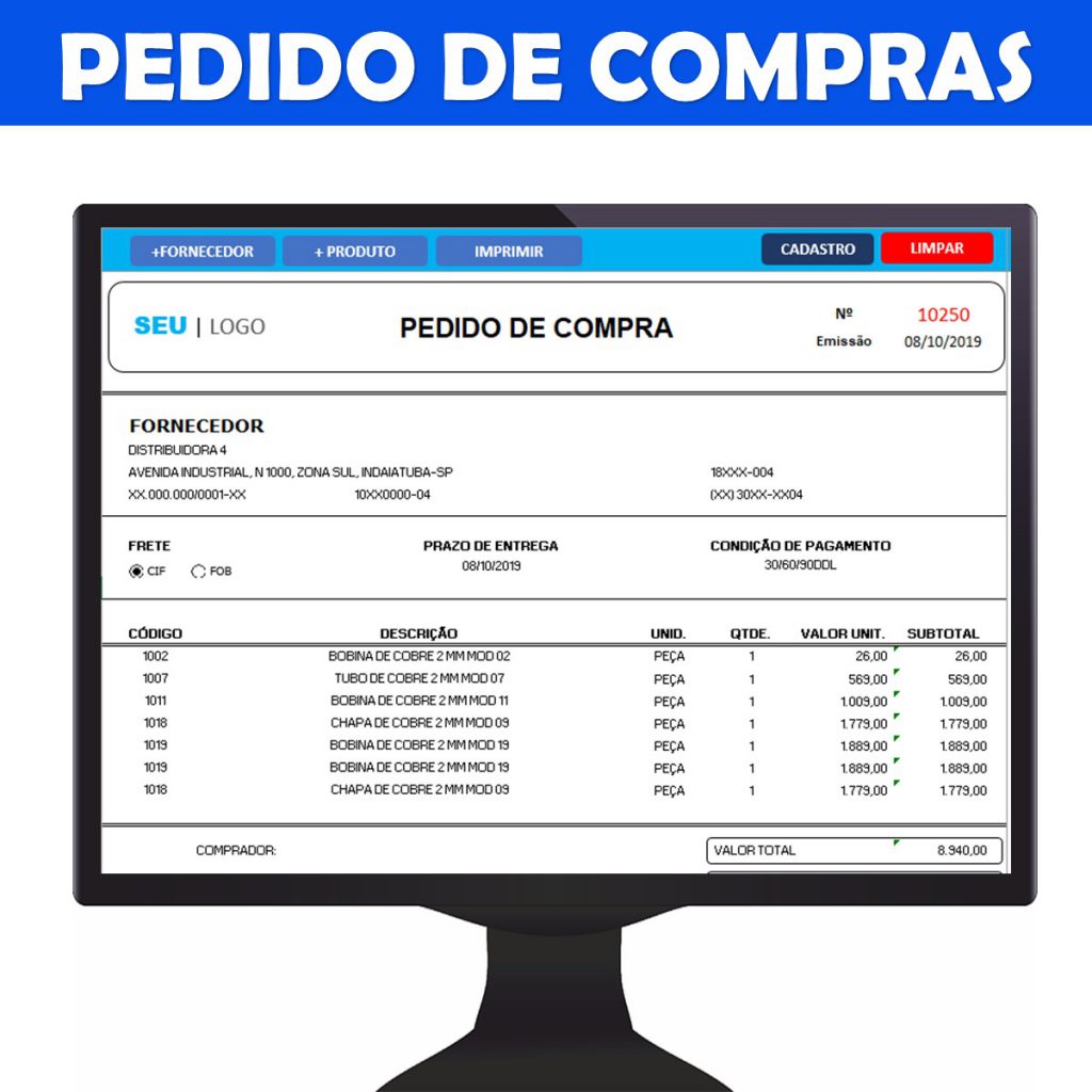 Planilha De Pedido De Compras Em Excel Smart Planilhas 5924