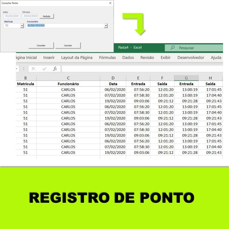 Planilha Registro De Ponto Em Excel Smart Planilhas 2747