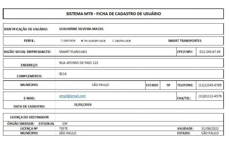 Manifesto De Transporte De Resíduo Em Excel Smart Planilhas 6164