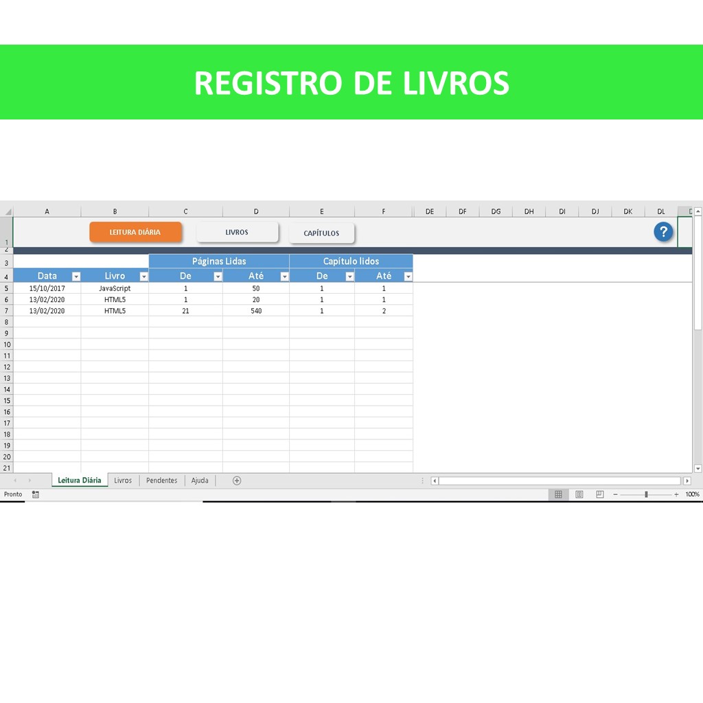 Planilha De Leitura Em Excel Smart Planilhas 1320