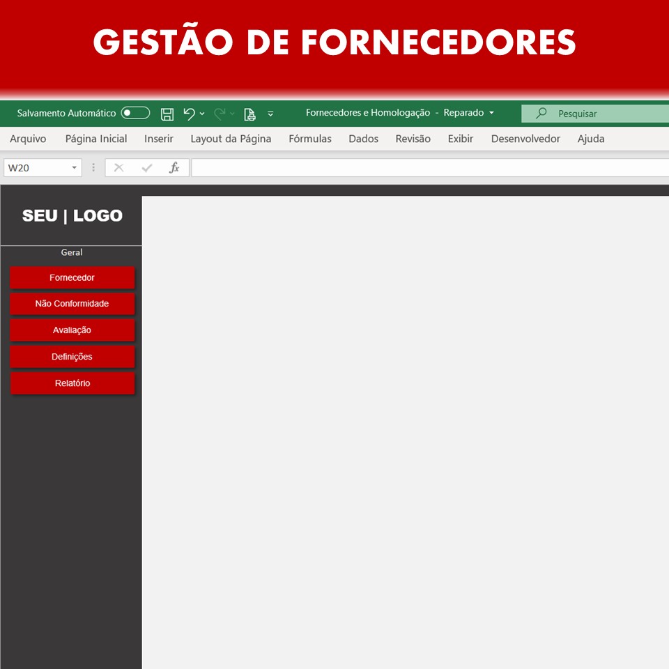 Planilha Avaliação de Fornecedores - Resultar Gestão