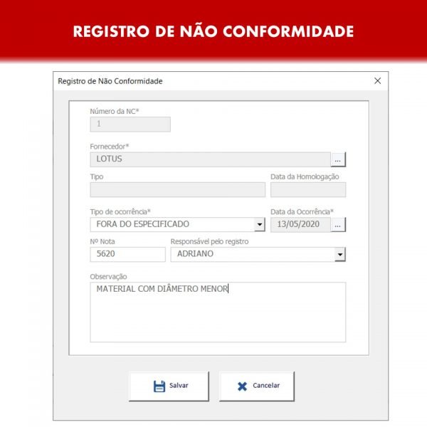 avaliação de fornecedores excel