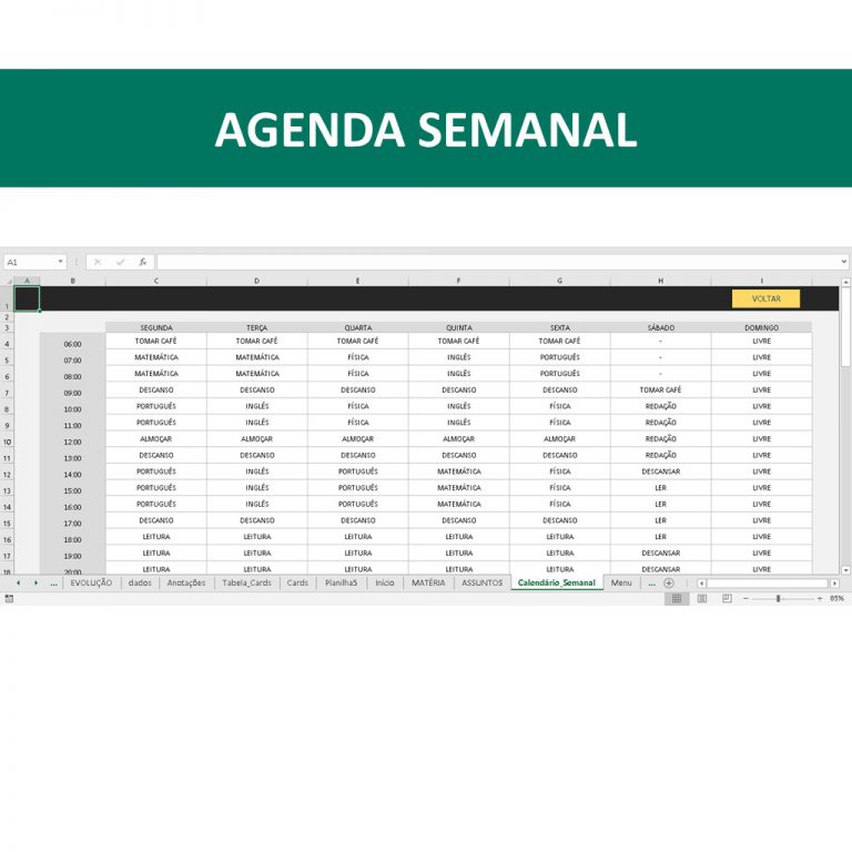 Planilha Controle De Estudos Em Excel Smart Planilhas