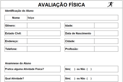 Ficha de Avaliação Física para Imprimir Grátis