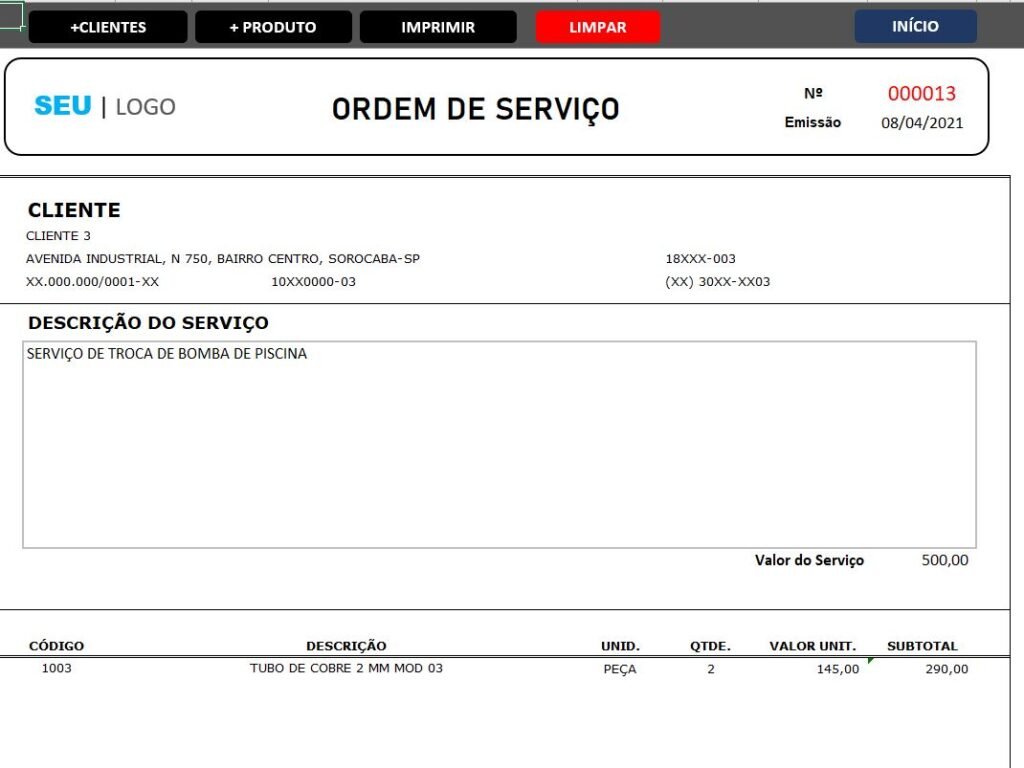 Planilha Para Controle De Ordem De Servi Os Smart Planilhas