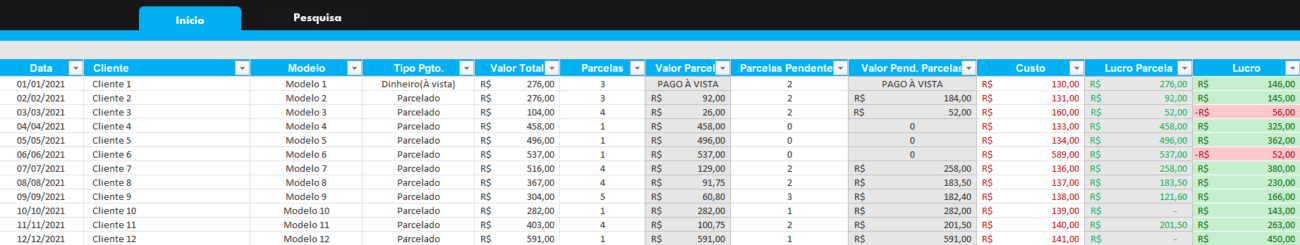 Planilha para Loja de Roupas Grátis