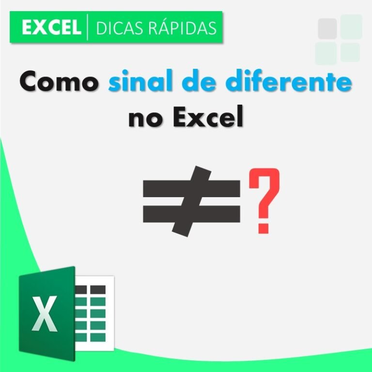 Como Fazer Sinal De Diferente No Excel Smart Planilhas 9574