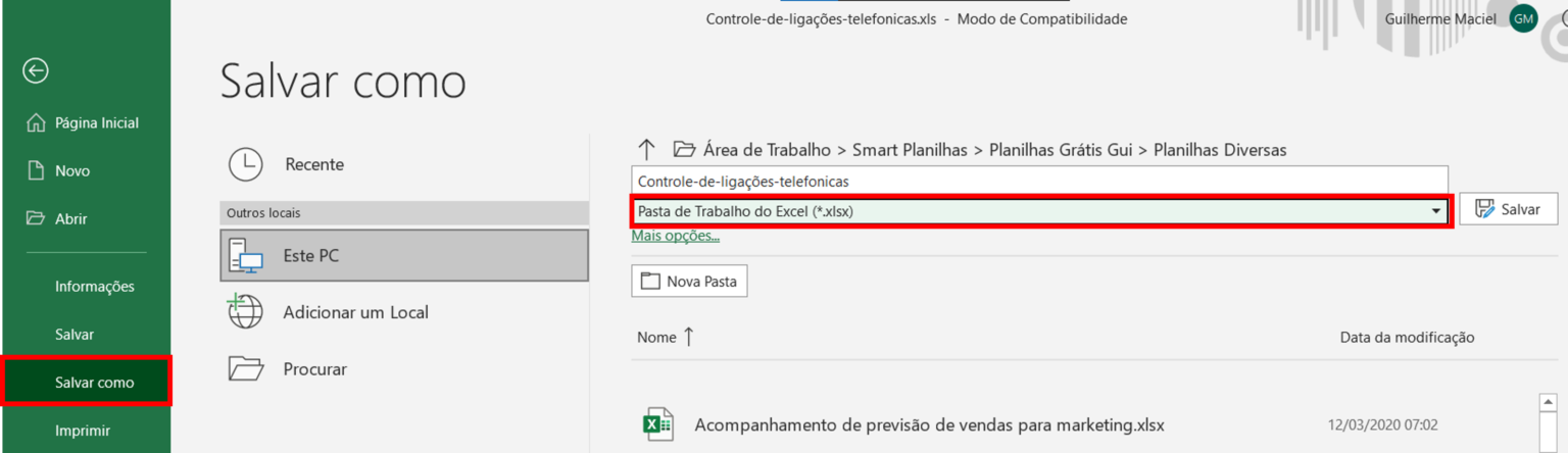 Converter Um Arquivo XLS Em XLSX Smart Planilhas