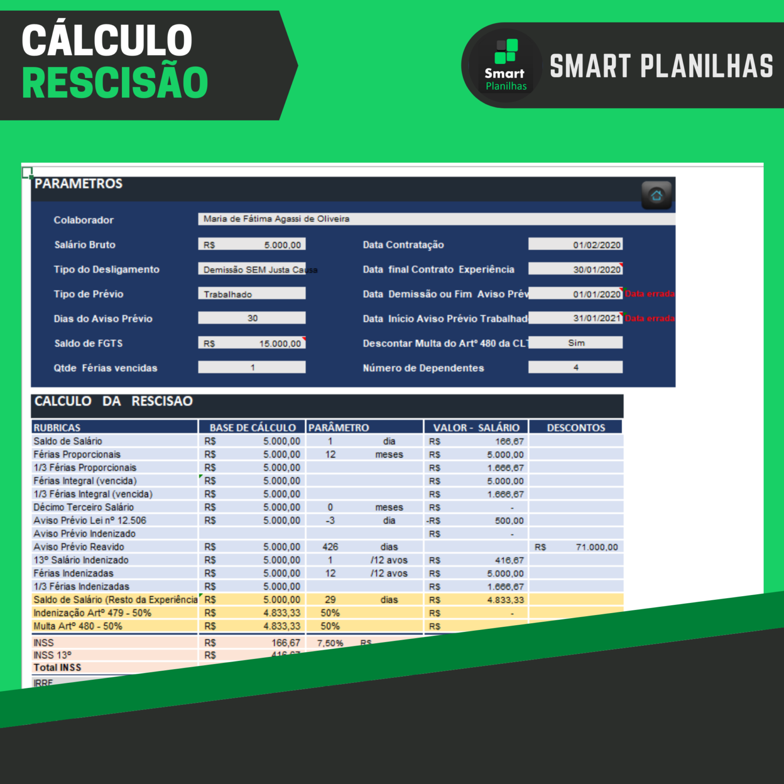 Calculo De Rescisão Estagiario - BRAINCP