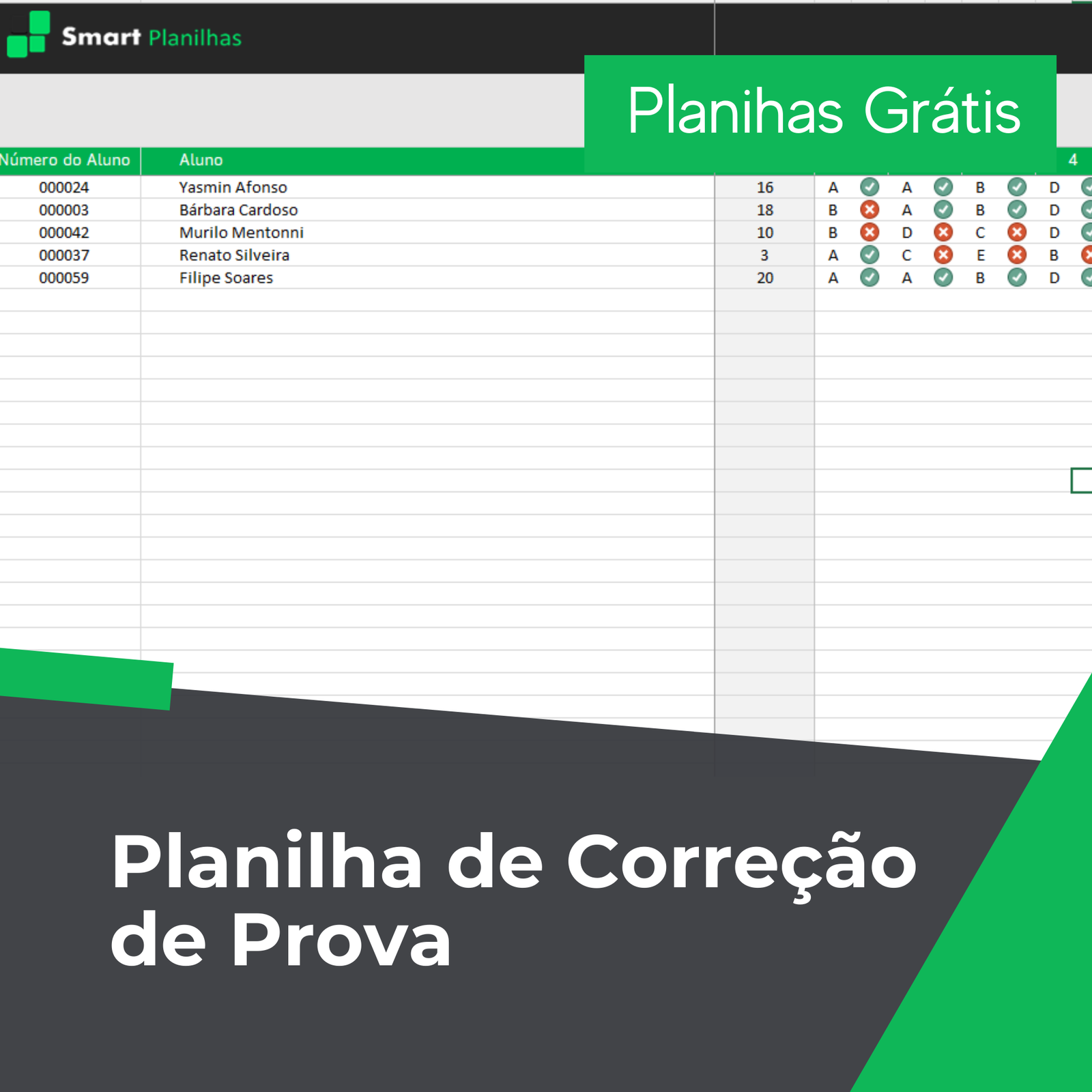 Planilha de Correção de Prova Smart Planilhas