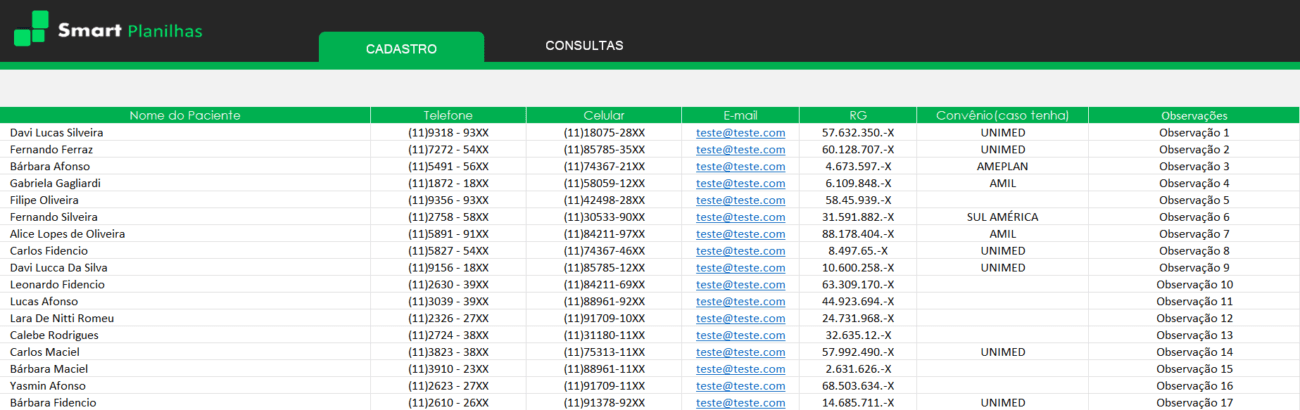 Planilha Controle de Consultas Médicas Grátis