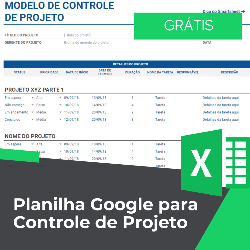 Controle de Projeto Excel