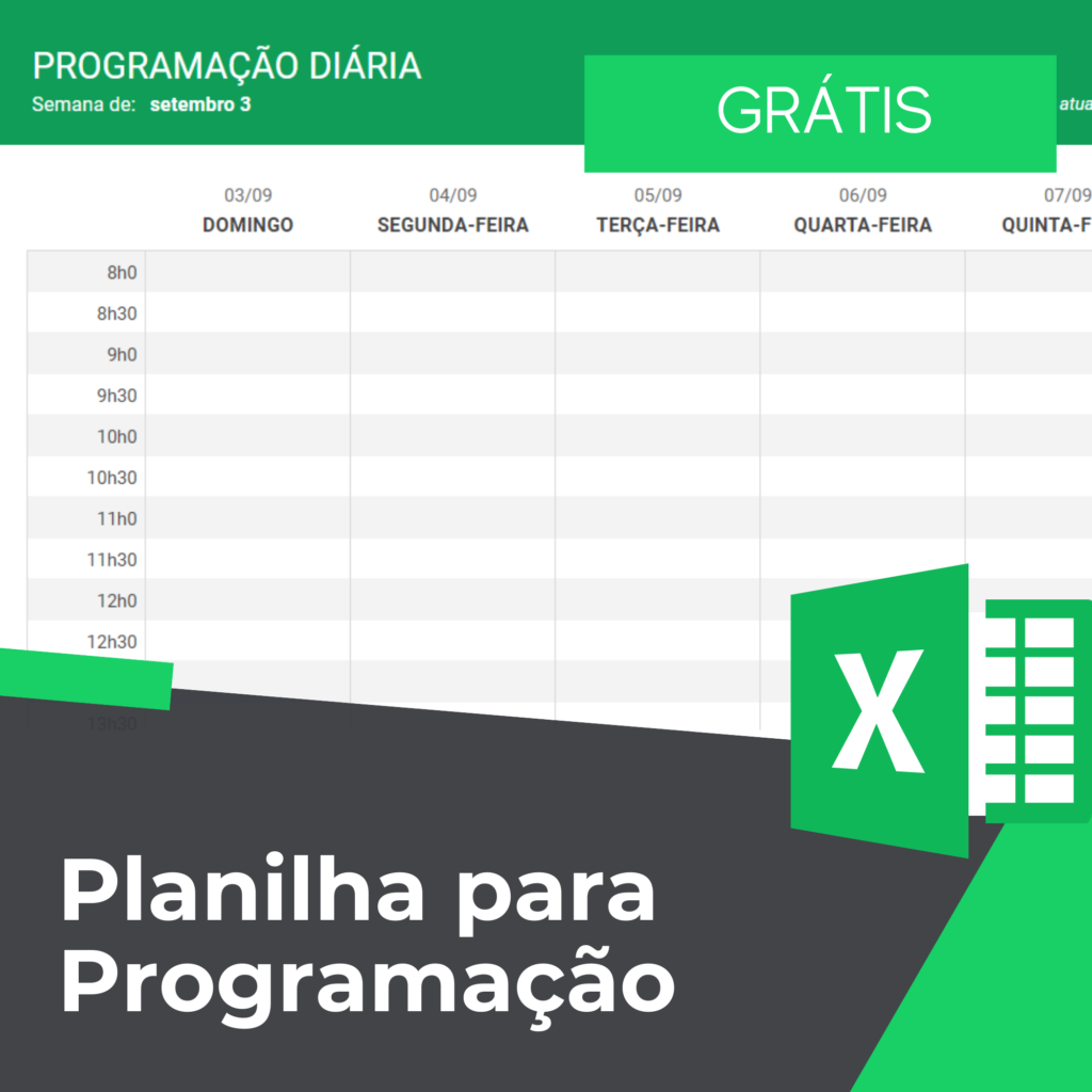 Planilha para programação google sheets