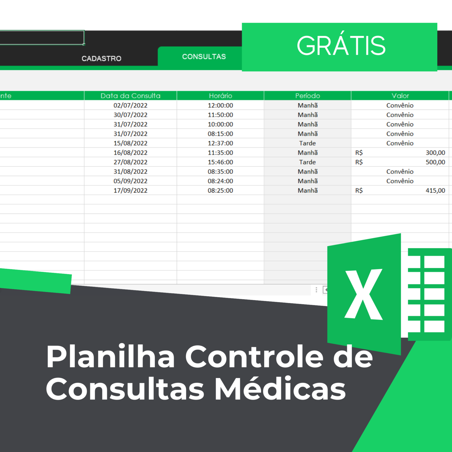 Planilha Controle De Consultas M Dicas Smart Planilhas