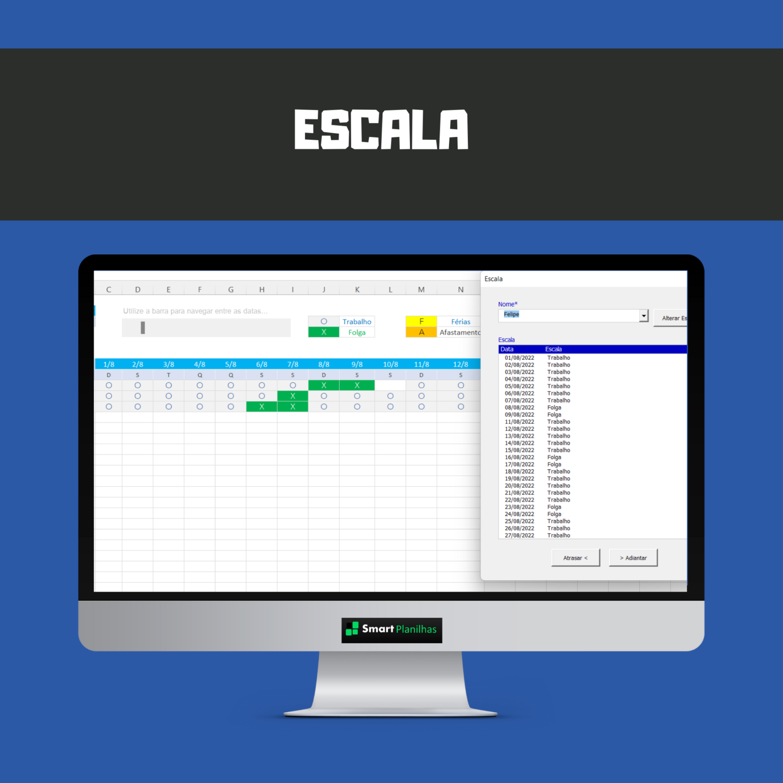 Planilha Escala De Trabalho Autom Tica Smart Planilhas