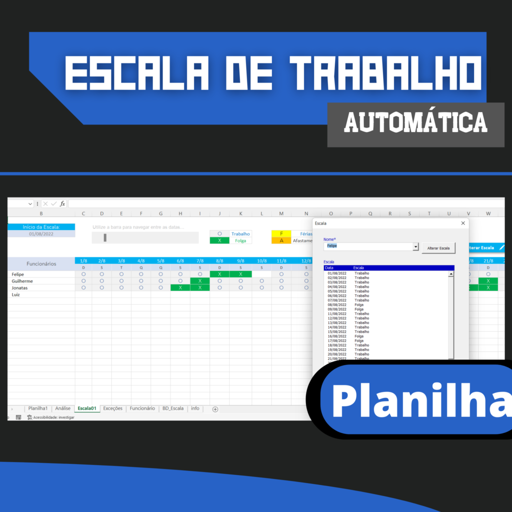 Planilha Escala De Trabalho Automática - Smart Planilhas