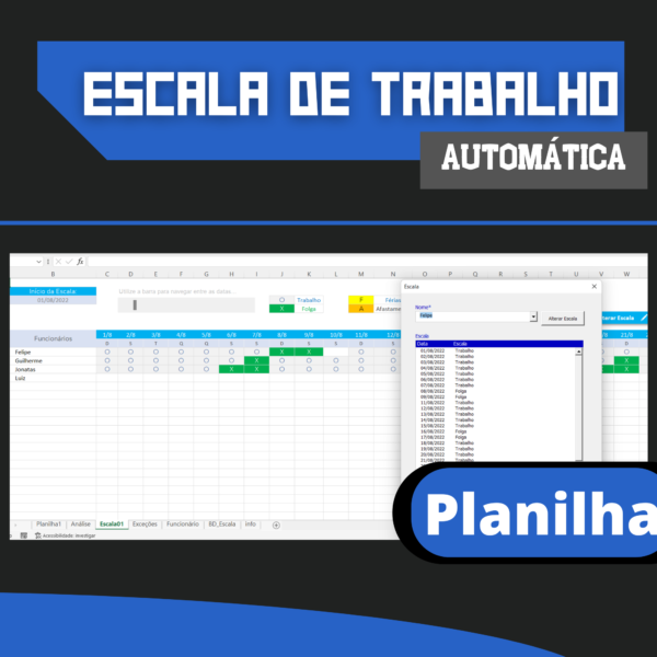 Planilha Escala de Trabalho Automática - Smart Planilhas