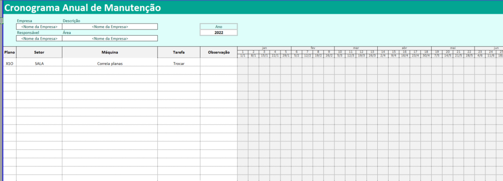 Cronograma De Manutenção Em Excel Smart Planilhas