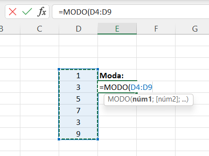 Moda no Excel
