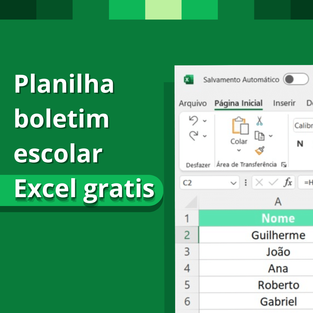 Boletim Escolar: Controle de Notas dos Alunos - Planilha Excel