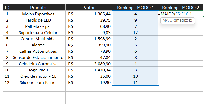 Tutorial - Como fazer um Ranking no Excel