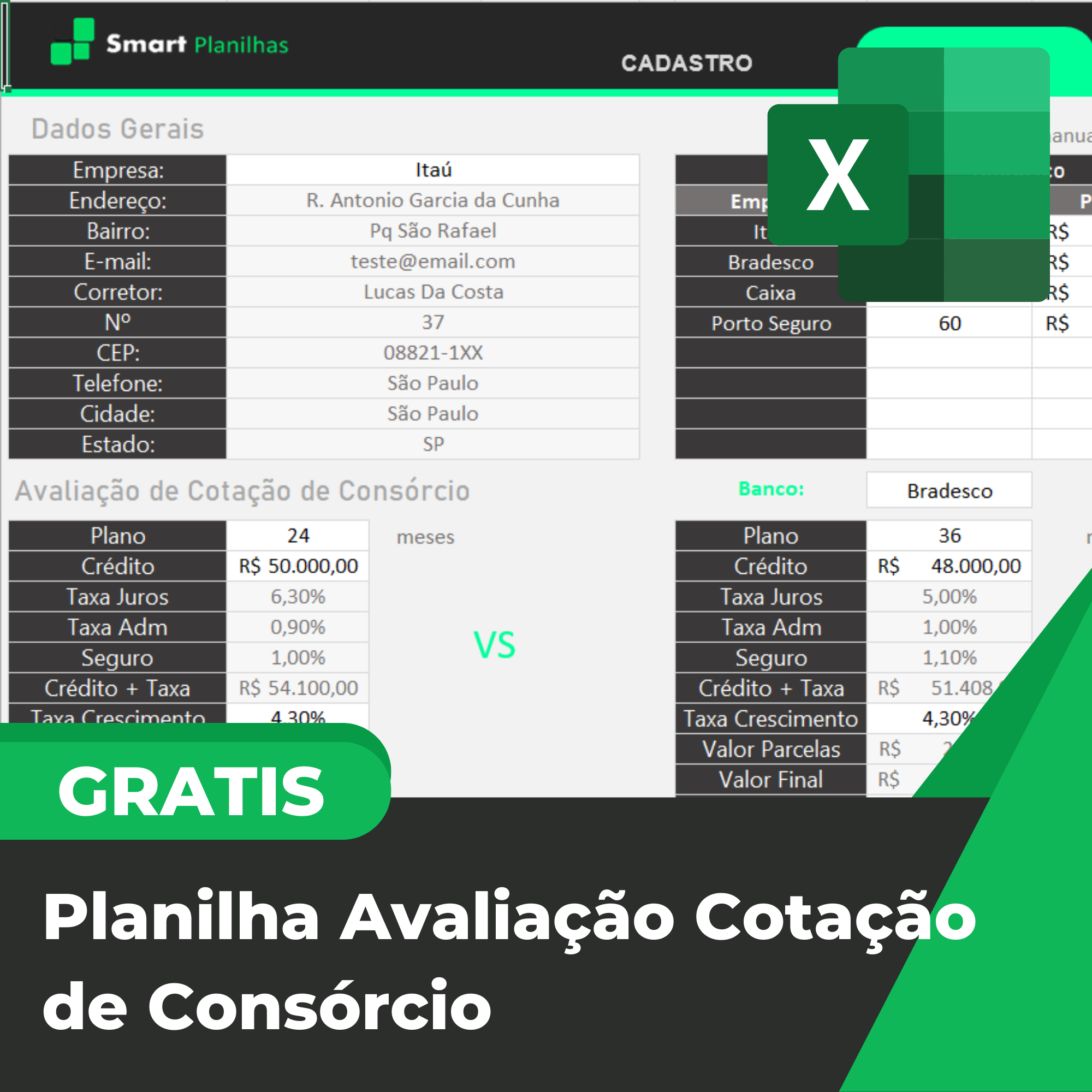 Planilha Avaliação Cotação de Consórcio - Smart Planilhas Planilha Avaliação Cotação de Consórcio - Smart Planilhas