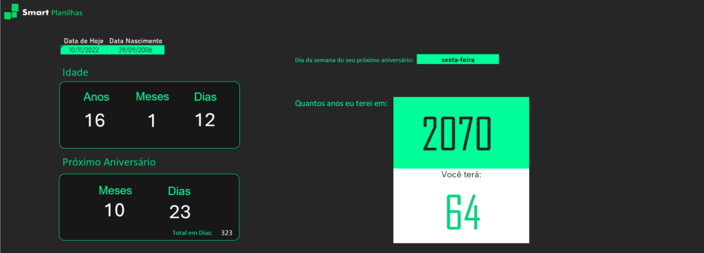 Planilha Calculadora de Idade - Smart Planilhas