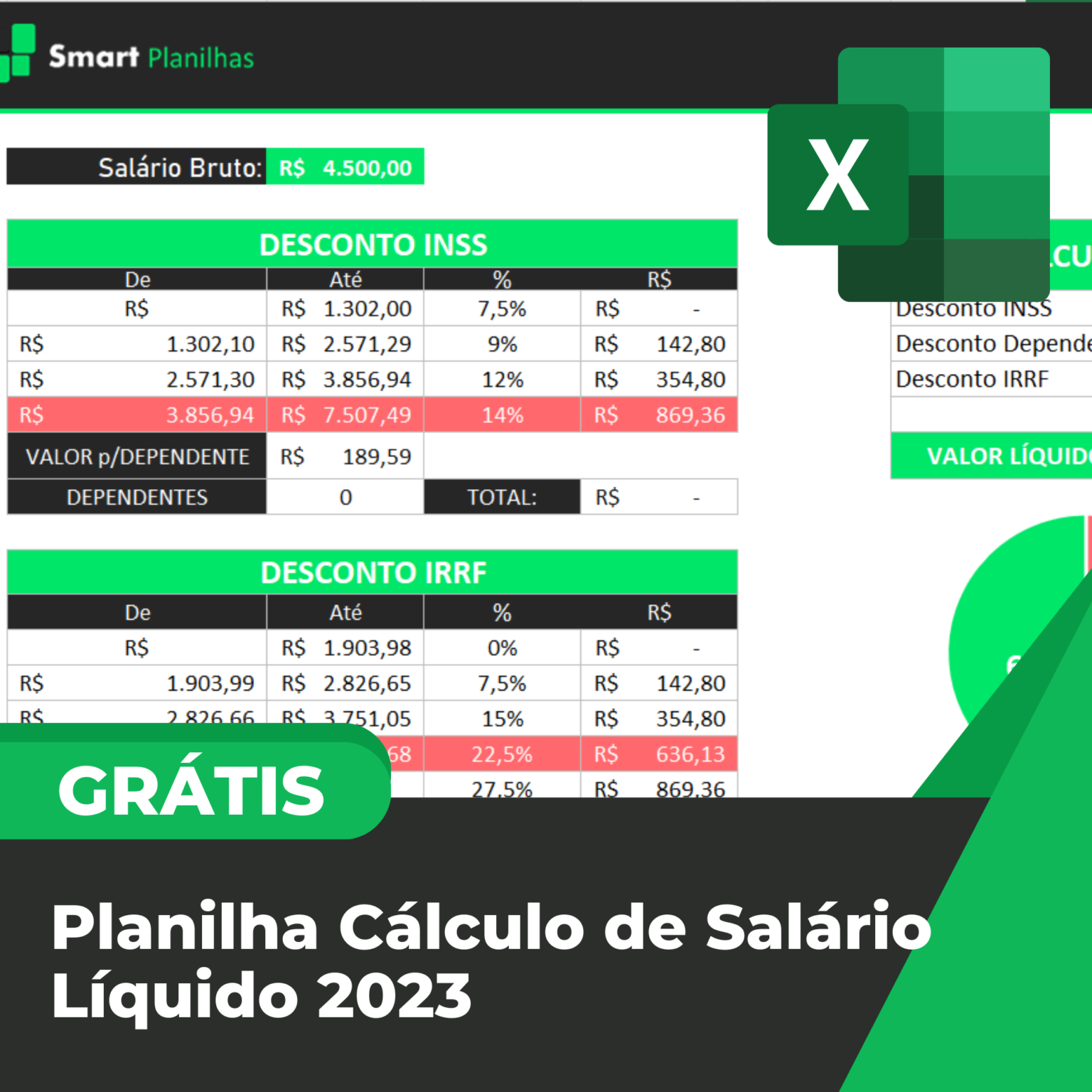 Planilha Cálculo De Salário Líquido 2023 - Smart Planilhas