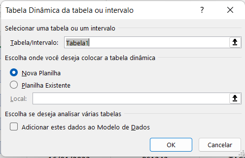 Como agrupar datas na tabela dinâmica