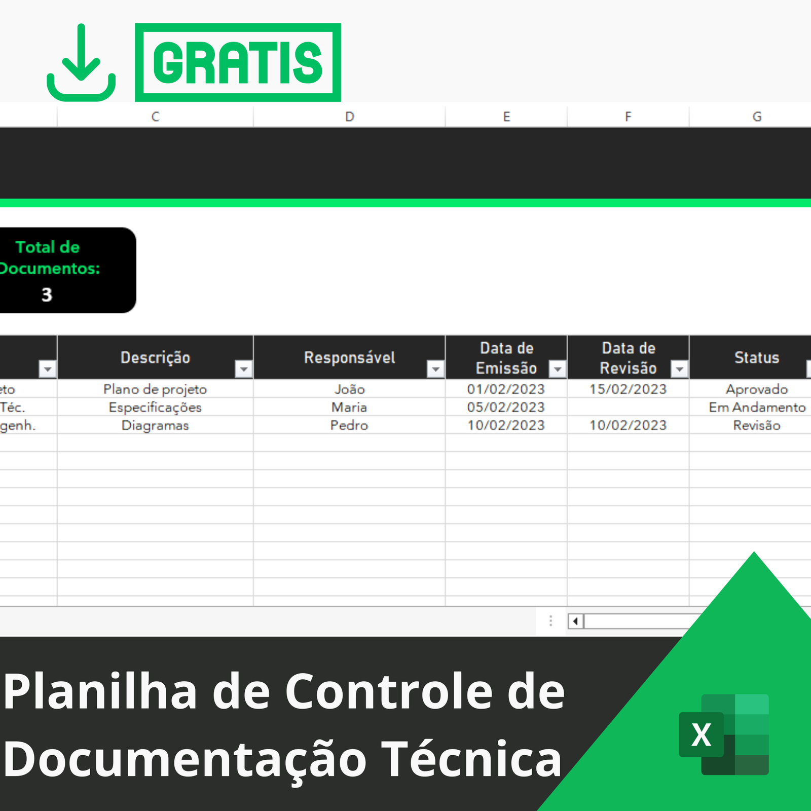 Planilha de Controle de Documentação Técnica - Smart Planilhas