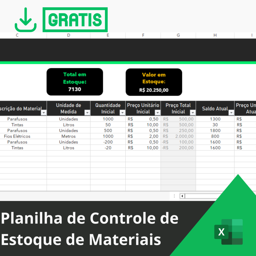 Planilha Controle de Estoque Grátis - Smart Planilhas