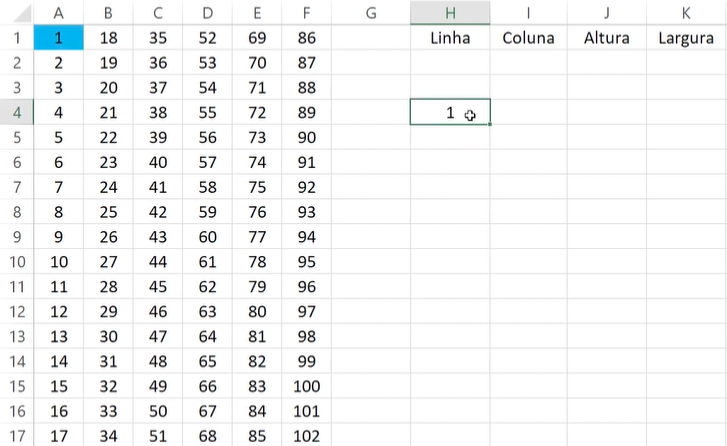 Função DESLOC Resultado