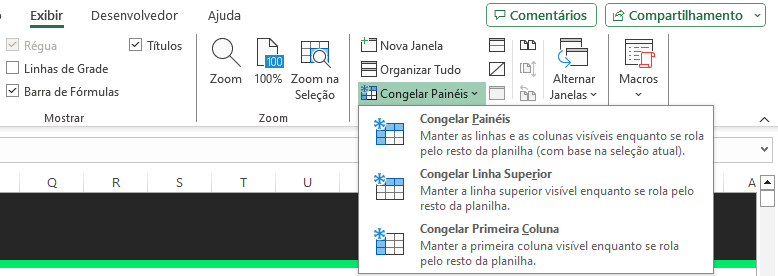 Como congelar o cabeçalho no Excel