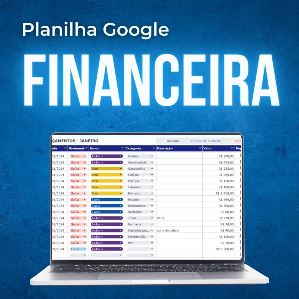 Planilha Google De Controle Financeiro Smart Planilhas