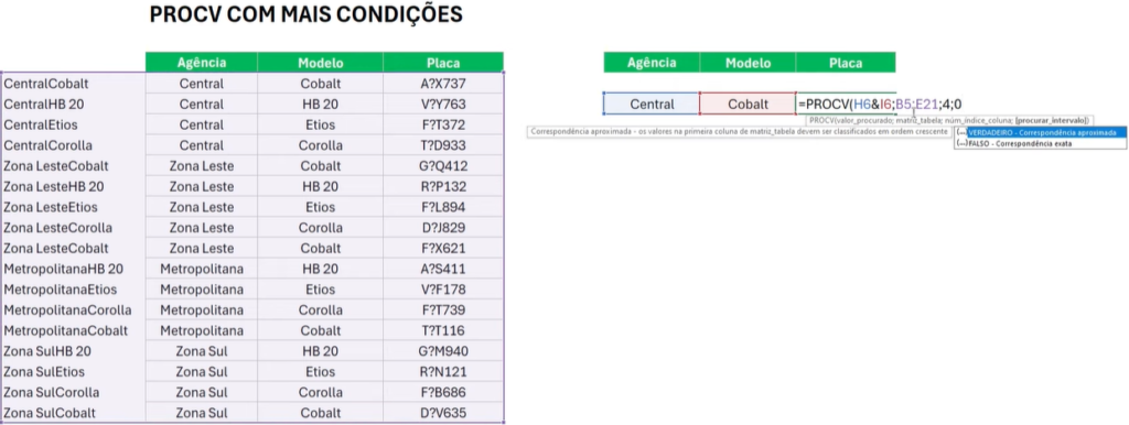 Buscas com várias condições no Excel - PROCV