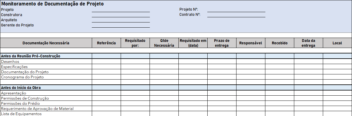 Planilha-Documentação-de-Projeto-Excel