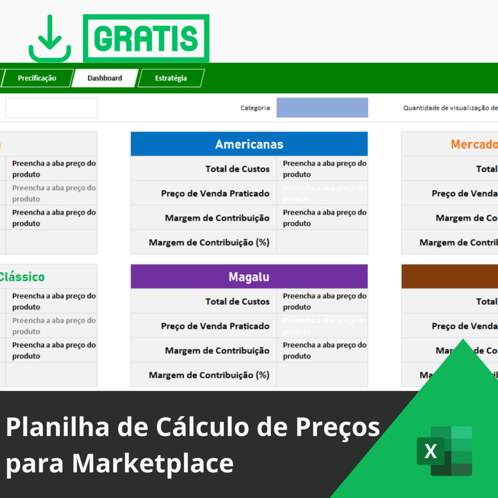 Planilha de Cálculo de Preços para Marketplace Grátis