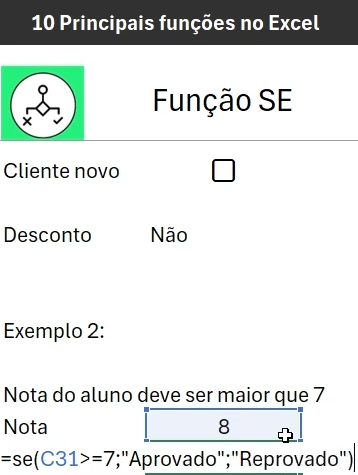 Funções essenciais no Excel - Função SE