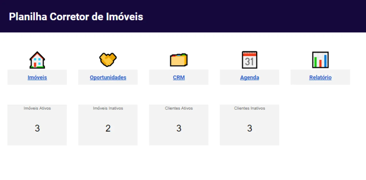 Planilha Google para Corretor de Imóveis com CRM