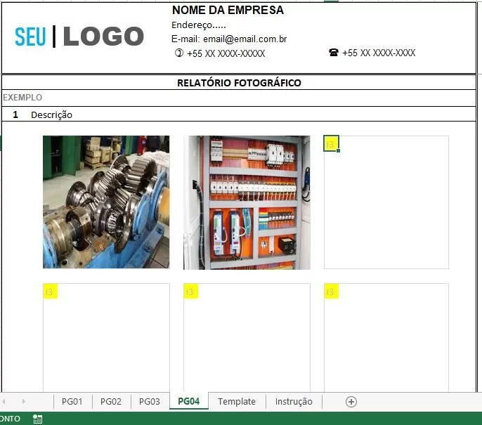 Planilha Para Criar Relatório Fotográfico Em Excel