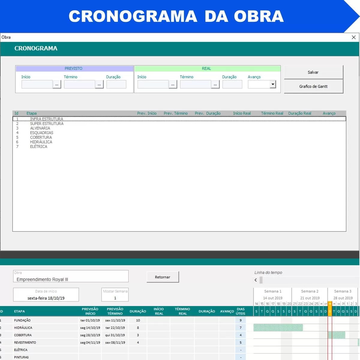Planilha de Orçamento de Obra