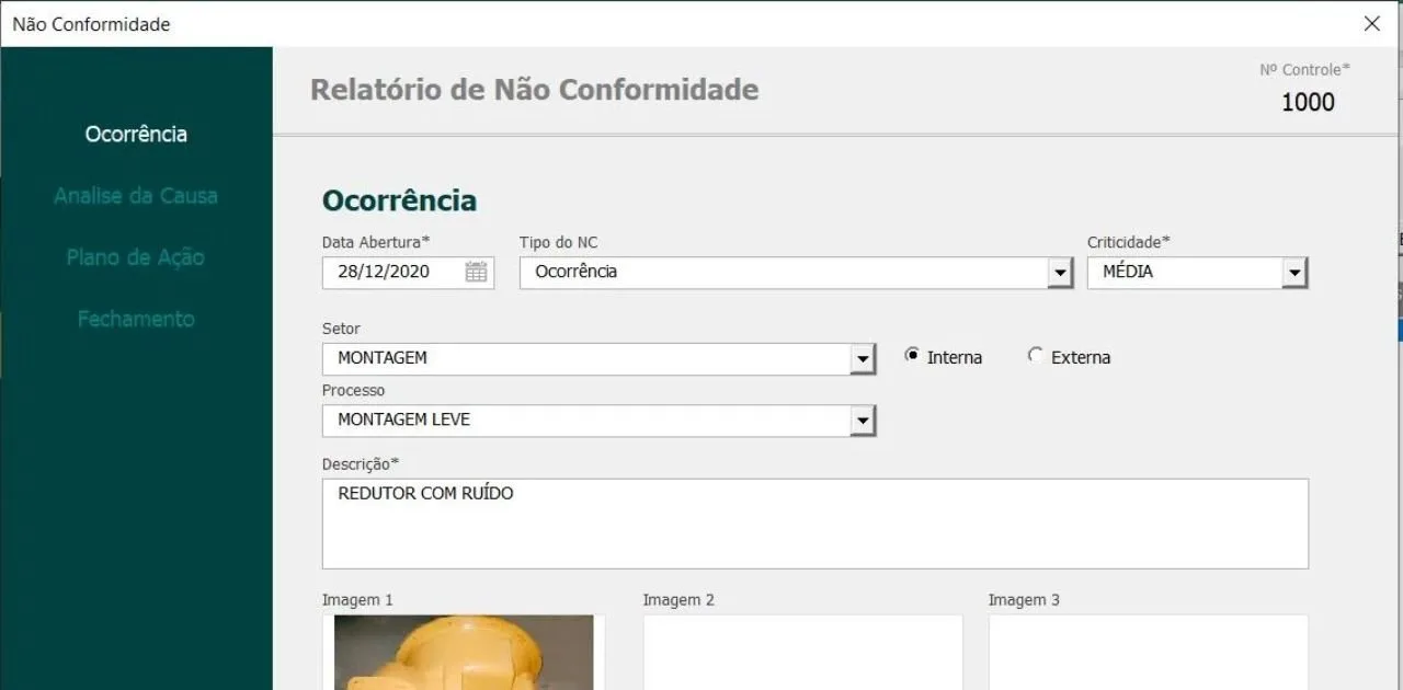 Planilha de Controle de Qualidade