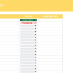 Planilha Controle de Documentos Google - Calendário