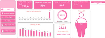 Planilha para Emagrecimento em Excel - Tela inicial