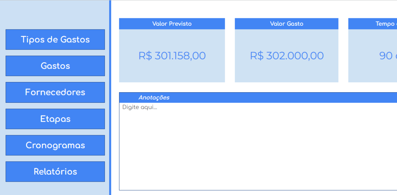 Planilha Controle de Obra Google Sheets